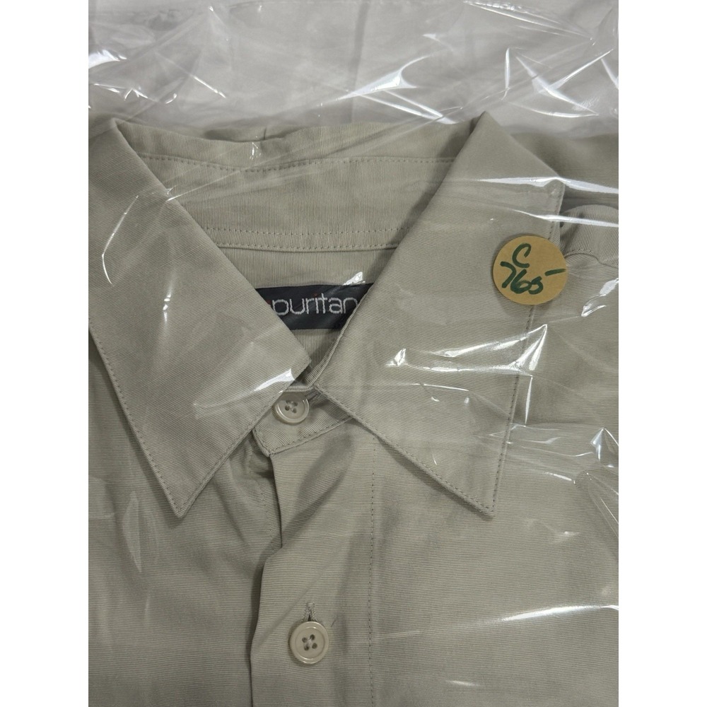 Puritan men's button down Short Sleeve shirt size M (38/40) beige - Picture 13 of 13